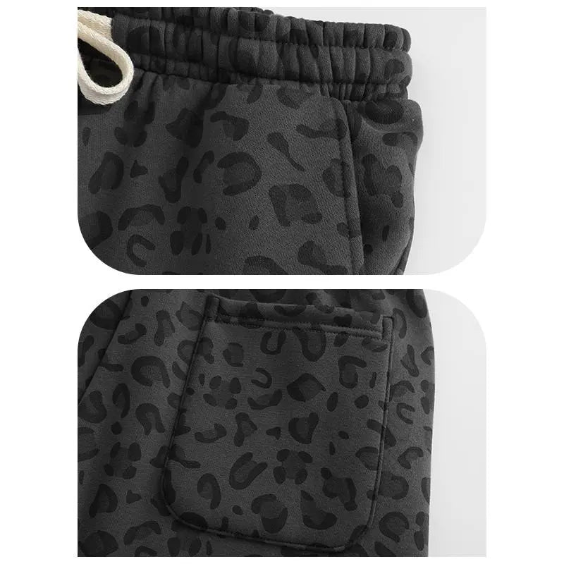 Unisex Leopard-Print Casual Trousers with Side Pockets, Lightweight and Breathable Soft Fabric, Loose Comfortable Casual Sweatpants, Ideal for Daily Wear and All-Year Running
