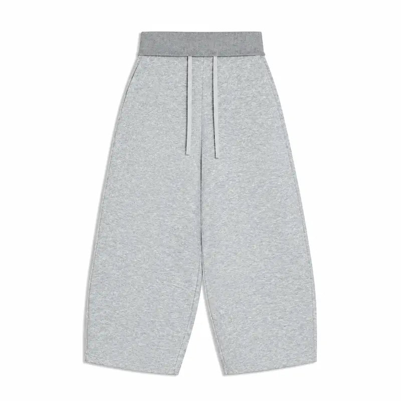 Yeezaa Fold over Sweatpants for Women 85% Cotton Fitness Clothing Wide Leg Trousers with Pockets High Waisted Drawstring Baggy Sweat Pant 2026 Fall Winter Fashion Clothing