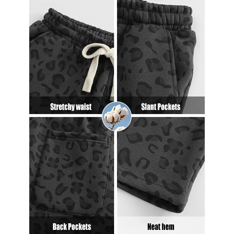 Unisex Leopard-Print Casual Trousers with Side Pockets, Lightweight and Breathable Soft Fabric, Loose Comfortable Casual Sweatpants, Ideal for Daily Wear and All-Year Running