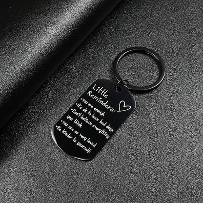 Women'S Minimalist Lightweight "You Are Enough" Slogan Keychain - Unisex Fashion Accessory, Gifts for Women, Gifts Adults, Slogan Keychains
