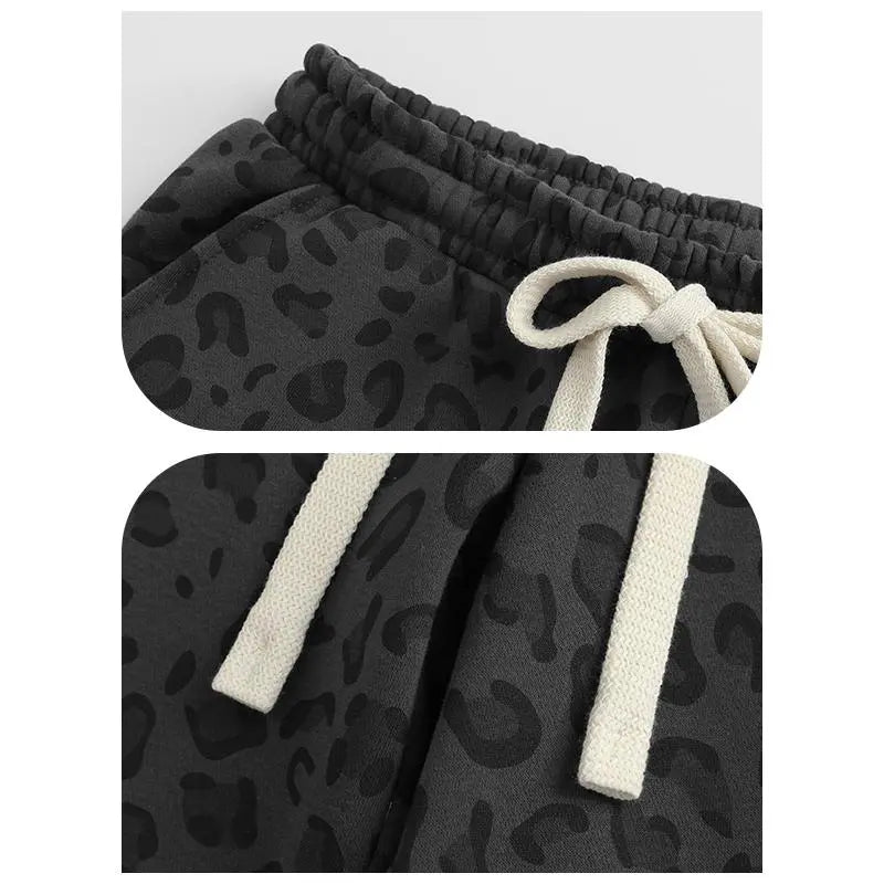 Unisex Leopard-Print Casual Trousers with Side Pockets, Lightweight and Breathable Soft Fabric, Loose Comfortable Casual Sweatpants, Ideal for Daily Wear and All-Year Running